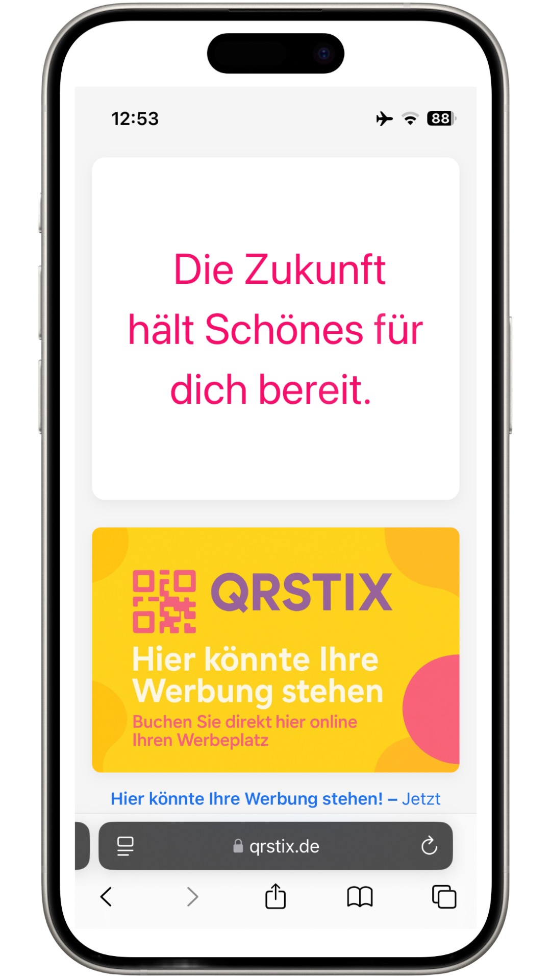 Beispielansicht auf dem Smartphone